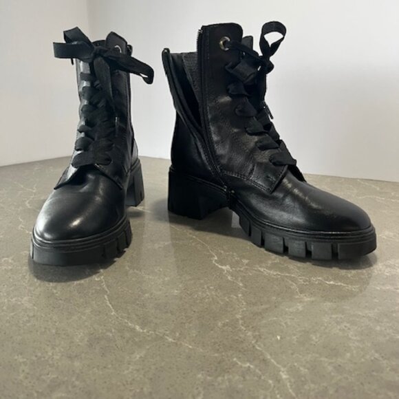 DL SPORT, Black Leather Ankle Boots, Size 7 from Brown's - Picture 1 of 9